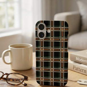 Dark Academia Moody Plaid Tartan Geometric  iPhone 16 Case