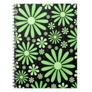 Dark Academia Moody Sage Green Floral Notebook
