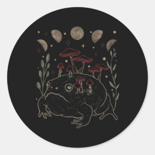 Dark Academia Moon Witchy Goblincore Aesthetic Fro Classic Round Sticker