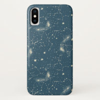 Dark Academia Navy Ivory Moon Constellation Chart