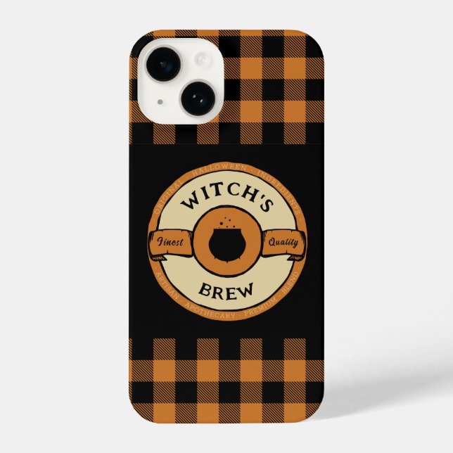 dark academia orange buffalo chequered iPhone case (Back)