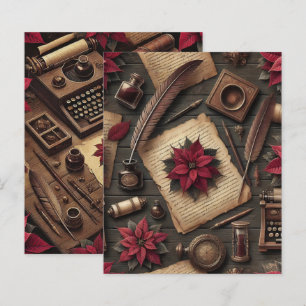 Dark Academia Poinsettia Desk Papier à papier