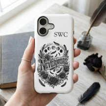 Dark Academia Raven Floral Literary