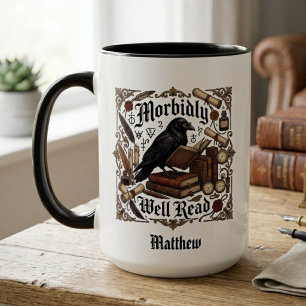 Dark Academia Raven Gothic Name Mug