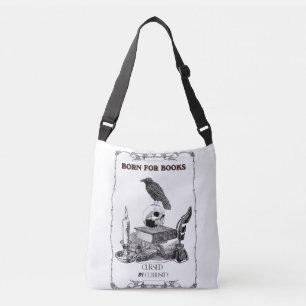 Dark Academia Raven Skull Vintage Aesthetic Born Crossbody Bag