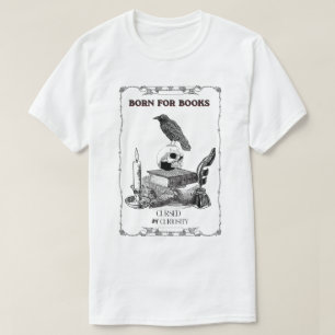 Dark Academia Raven Skull Vintage Aesthetic Born  T-Shirt