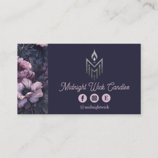 Dark Academia Roses and Spiderwebs Business Card