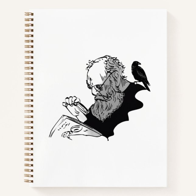 Dark Academia Scholar & Raven Gothic Sketch Notebo Notebook (Front)