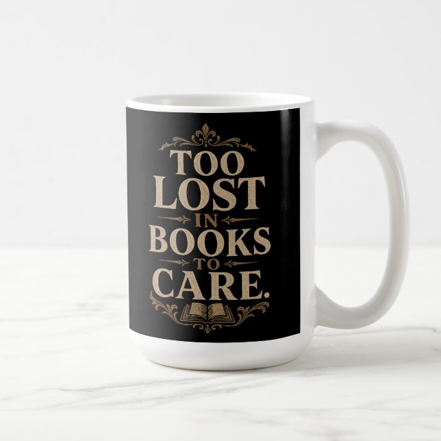 Dark academia vintage reader book lover coffee mug (Right)