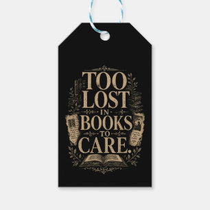 Dark academia vintage reader book lover gift tags
