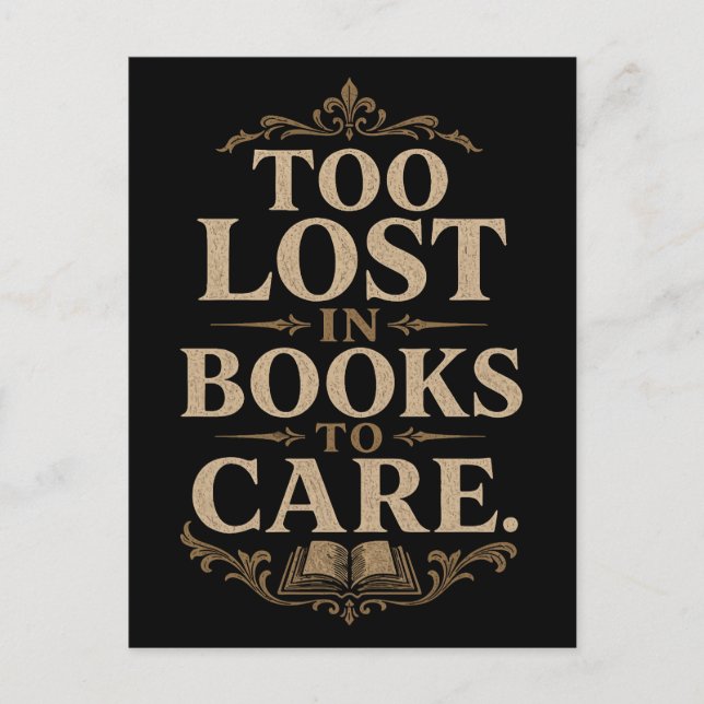 Dark academia vintage reader book lover postcard (Front)