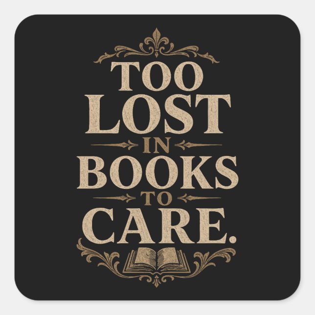 Dark academia vintage reader book lover square sticker (Front)