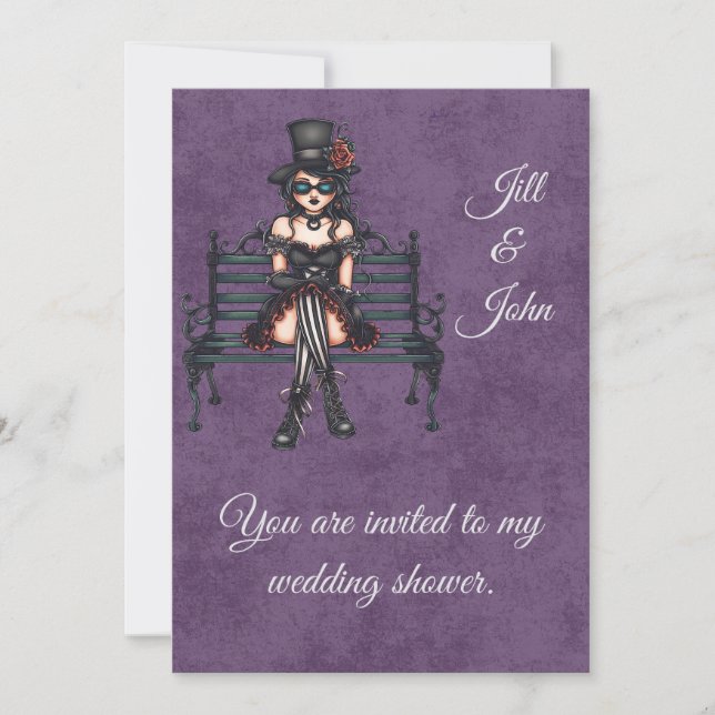 Dark Academia Wedding Shower Invitation Template (Front)
