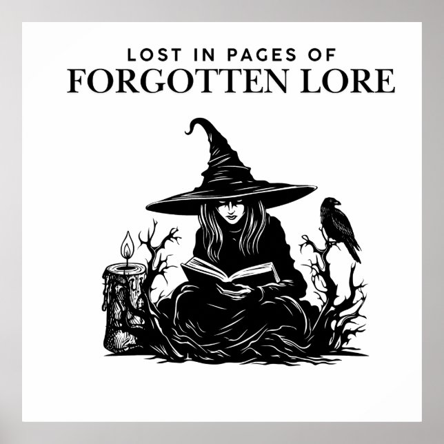 Dark Academia Witch Lost In Pages Of Forgotten  Poster (Front)