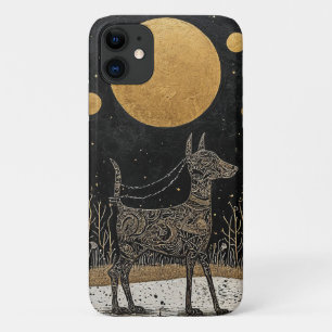Dark Aesthetic Dog Silhouette Fantasy Dog Lover iPhone 11 Case