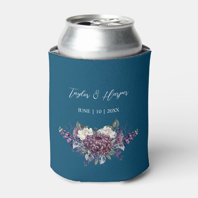 Dark Aesthetic Goth Wedding Bouquet Can Cooler (Can Front)