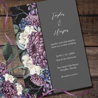 Dark Aesthetic Goth Wedding Bouquet Invitation