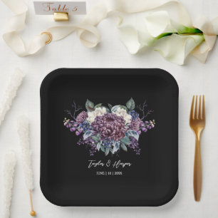 Dark Aesthetic Goth Wedding Bouquet Paper Plate