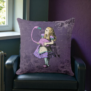 Dark Alice Rustic Deep Purple Throw Pillow
