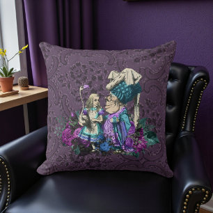Dark Alice Rustic Deep Purple Throw Pillow