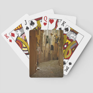 Dark alley in Naples, Italy playing cards deck