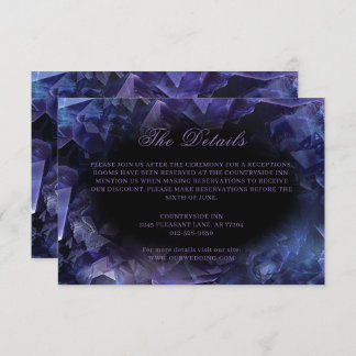 Dark Amethyst Boho Witch Crystals Black Wedding Enclosure Card