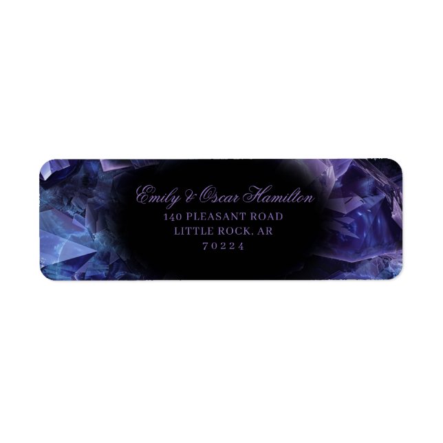 Dark Amethyst Boho Witch Crystals Return Address (Front)