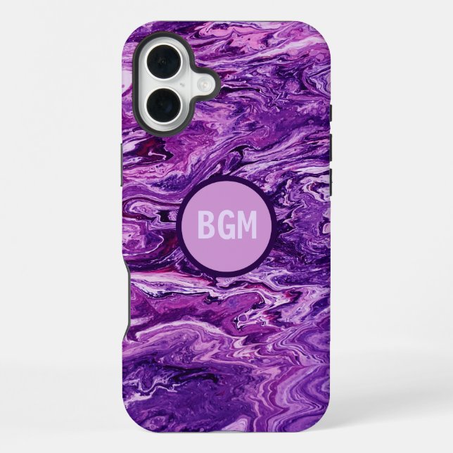 Dark Amethyst Marble Melt iPhone Case (Back)