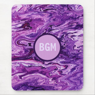 Dark Amethyst Marble Melt Mouse Pad