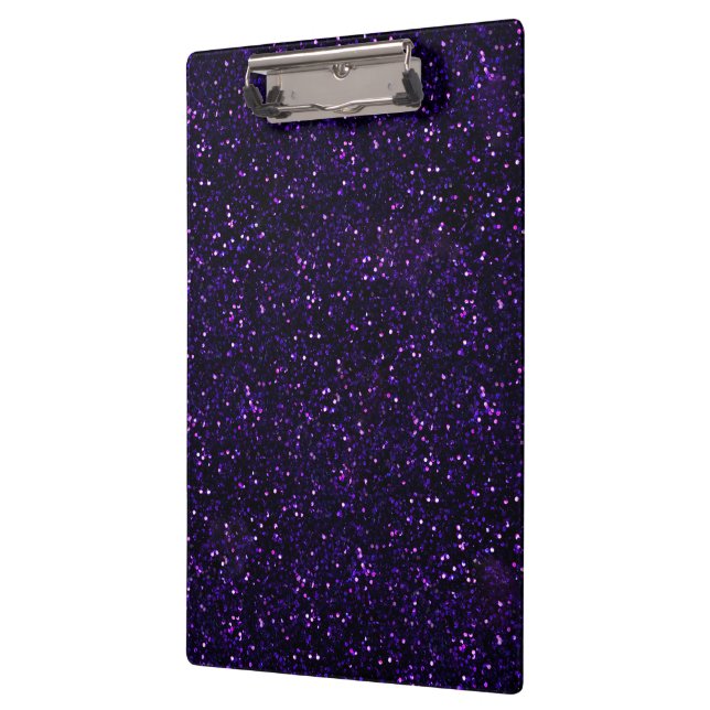 Dark Amethyst Purple Glitter Clipboard (Left)