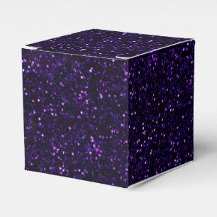 Dark Amethyst Purple Glitter Favor Box