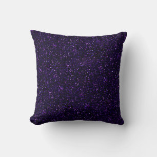 Dark Amethyst Purple Glitter Throw Pillow