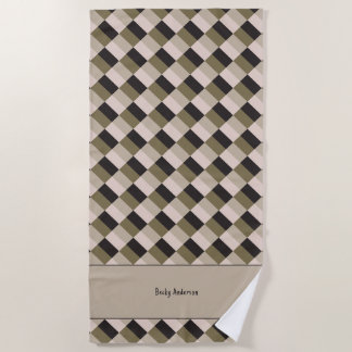 Dark and Beige Shades Colour Blocks Beach Towel