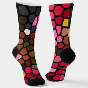 Dark and Colourful Mosaic Style Crazy Socks