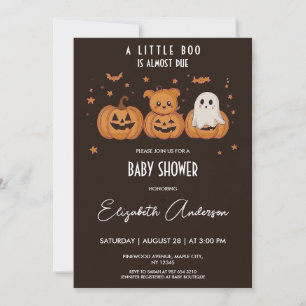 Dark and Cute Halloween Baby Shower  Invitation