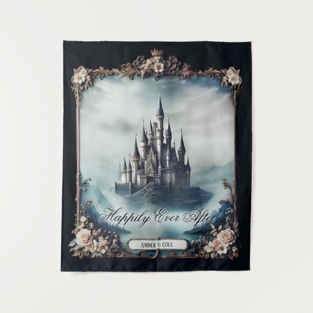 Dark and Dreamy Fairy Tale Castle Tapestry (Front)