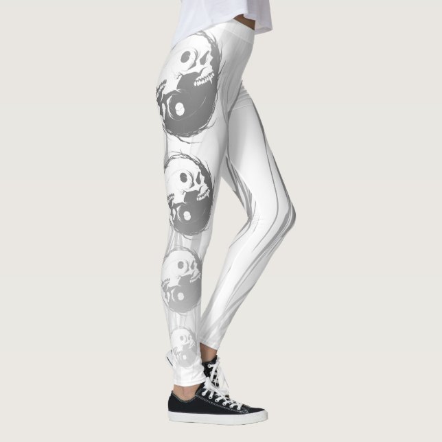 Dark and Gothic Misty Yin Yang Vampire Skull Leggings (Right)
