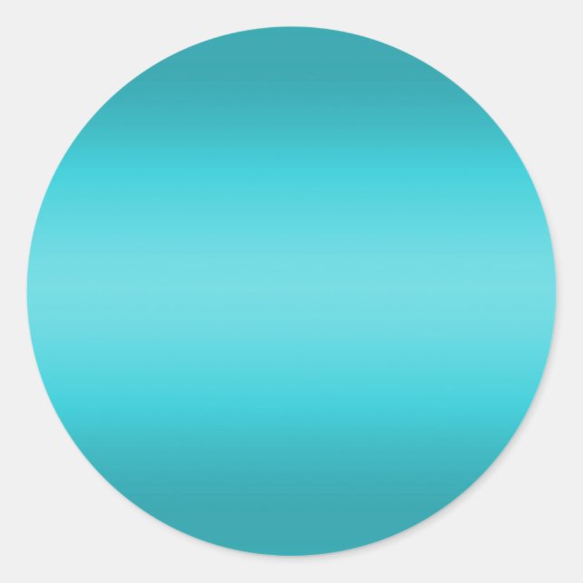Dark and Light Aqua Blue Gradient - Turquoise Classic Round Sticker (Front)