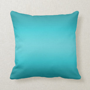 Dark and Light Aqua Blue Gradient - Turquoise Throw Pillow