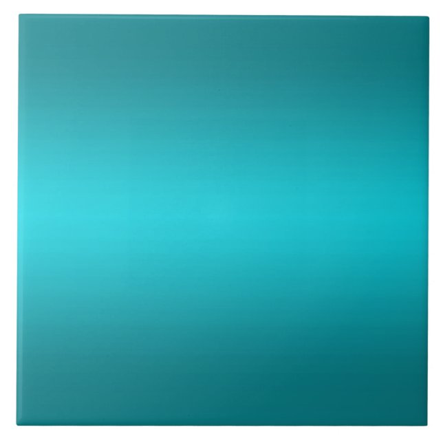 Dark and Light Aqua Blue Gradient - Turquoise Tile (Front)