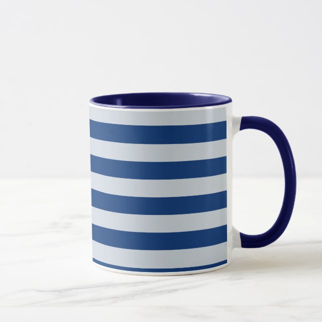 Dark and Light Blue Stripes Mug (Right)