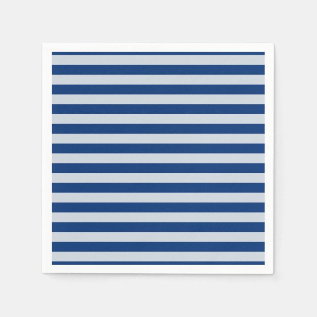 Dark and Light Blue Stripes Napkin (Front)