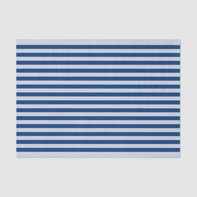 Dark and Light Blue Stripes Tissue Paper (Front)