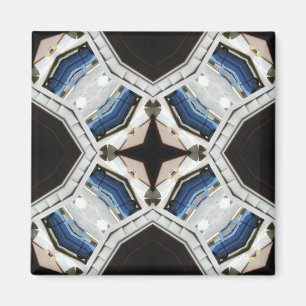 Dark and Light Blue White Design Magnet