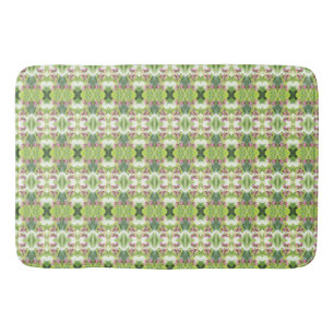 Dark and Light Green Patterned Bath Mat