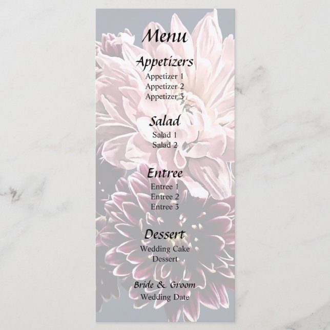 Dark and Light Mums and Daisies Menu (Front)