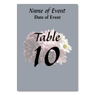 Dark and Light Mums and Daisies Table Number