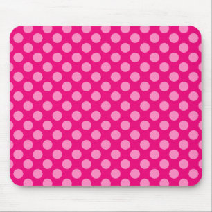 Dark and Light Pink Polka Dots Mouse Pad