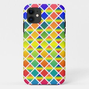 Dark and LIght Rainbows (Diamond Chequered) iPhone 11 Case