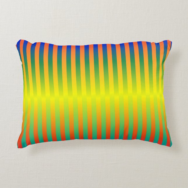 Dark and Light Rainbows (Stripes) Accent Pillow (Front)